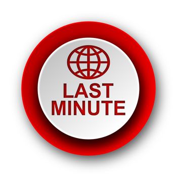 last minute red modern web icon on white background