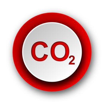 carbon dioxide red modern web icon on white background