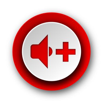 speaker volume red modern web icon on white background