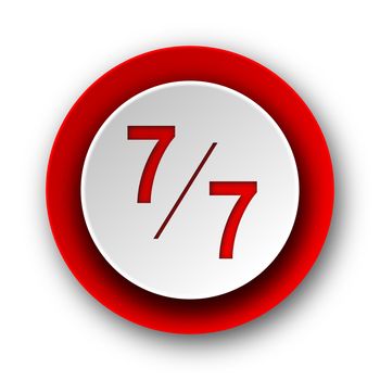 7 per 7 red modern web icon on white background