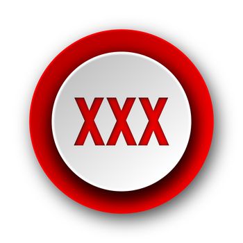 xxx red modern web icon on white background
