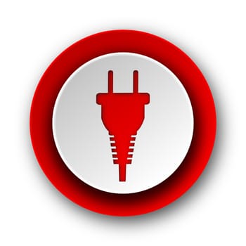 plug red modern web icon on white background