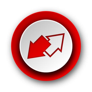 exchange red modern web icon on white background