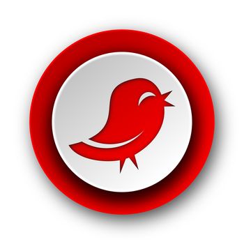 twitter red modern web icon on white background