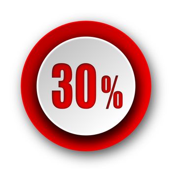 30 percent red modern web icon on white background