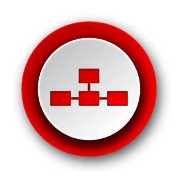 database red modern web icon on white background