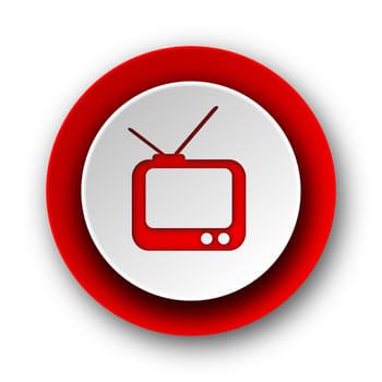 tv red modern web icon on white background