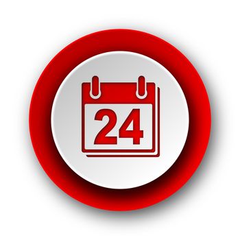 calendar red modern web icon on white background