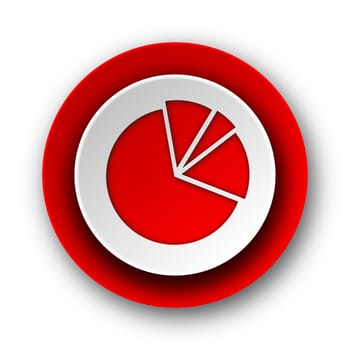 diagram red modern web icon on white background