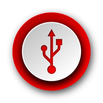 usb red modern web icon on white background