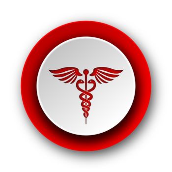 emergency red modern web icon on white background