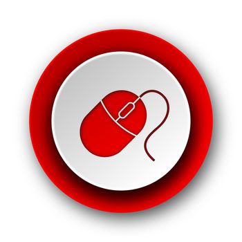 mouse red modern web icon on white background