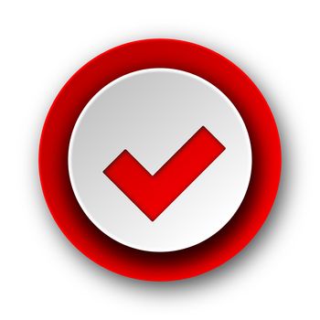 accept red modern web icon on white background