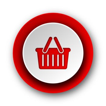 cart red modern web icon on white background