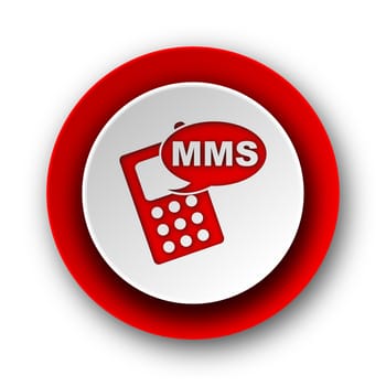 mms red modern web icon on white background