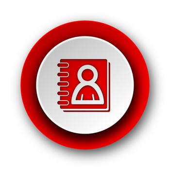 address book red modern web icon on white background