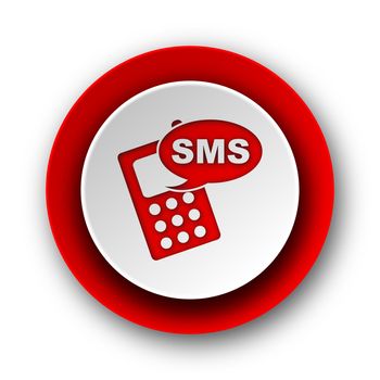 sms red modern web icon on white background