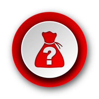 riddle red modern web icon on white background