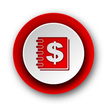 money red modern web icon on white background