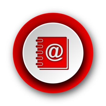 address book red modern web icon on white background