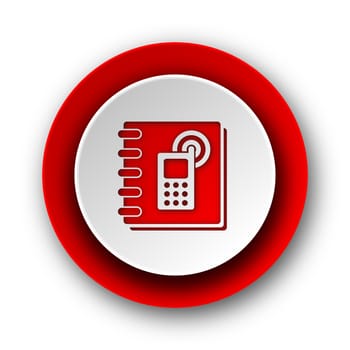 phonebook red modern web icon on white background