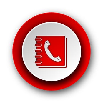 phonebook red modern web icon on white background