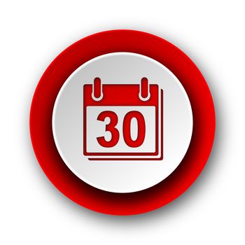 calendar red modern web icon on white background