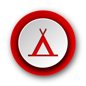 camp red modern web icon on white background