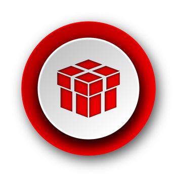 box red modern web icon on white background