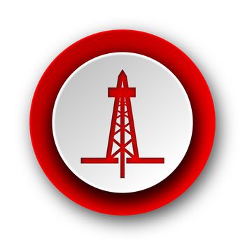drilling red modern web icon on white background