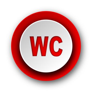 toilet red modern web icon on white background