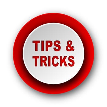 tips tricks red modern web icon on white background