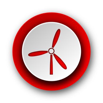windmill red modern web icon on white background