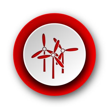windmill red modern web icon on white background