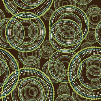 Retro background with circles made from dots
