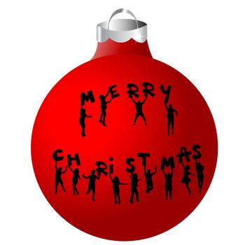 Christmas ball with children silhouettes