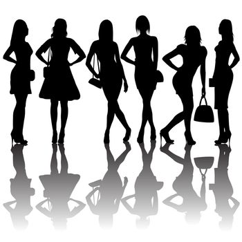 Fashion silhouettes of women