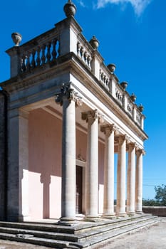 Colonnade patio of an old temple in Sicily