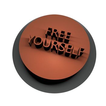 Words Free Yourself over button, 3d render