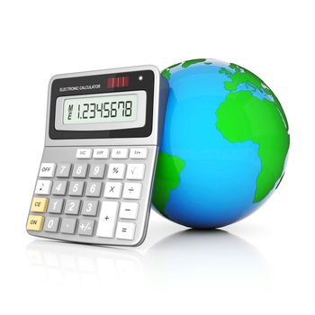 Modern office calculator on a white background