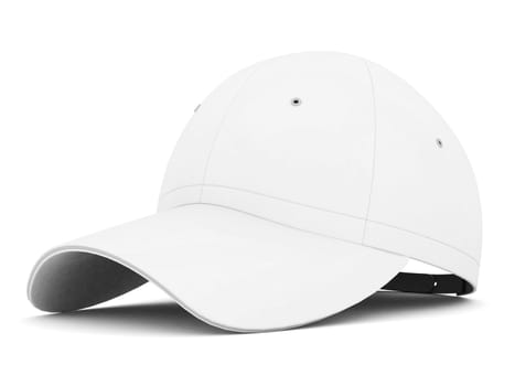 White baseball cap on white background