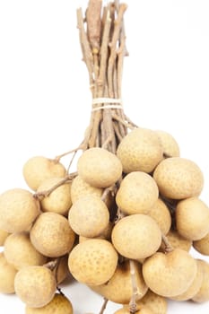 Longan on white isolated background in studio.fruit is sweet.