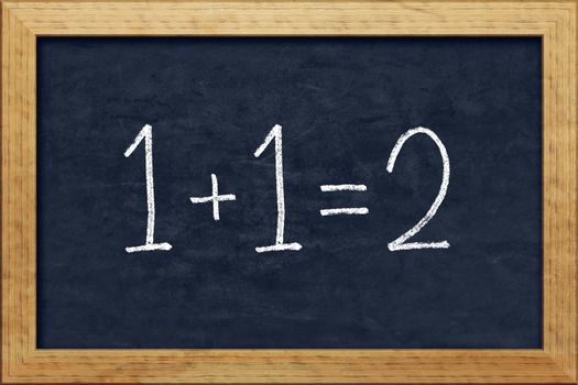 A nice black chalkboard with text 1+1=2