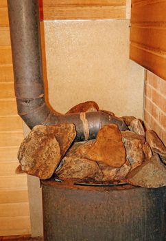 Water boiler in the bath close-up                             