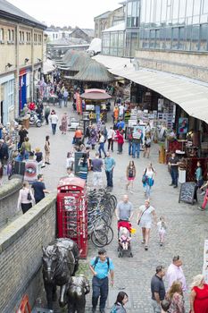 LONDON, UK - JUNE 01: High angle shot of the Stables Market, which are part of Camden Town. June 01, 2014 in London.
