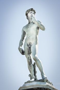 Image of statue David on Piazzale Michelangelo in Florence Italy