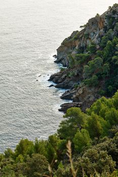 Mediterranean coast of France near Lavandou sea resort in South France