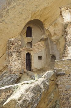 DAVID GAREDJI, GEORGIA - JULY 3, 2014: Monks cell on Cave Monastery David Garedji, one of the highlights of Kakheti on July 3, 2014 in Georgia, Europe