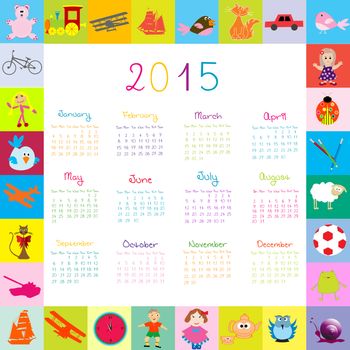 2015 Calendar frame with toys