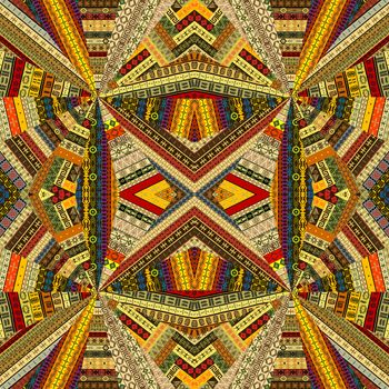 Ethnic patchwork fabric background